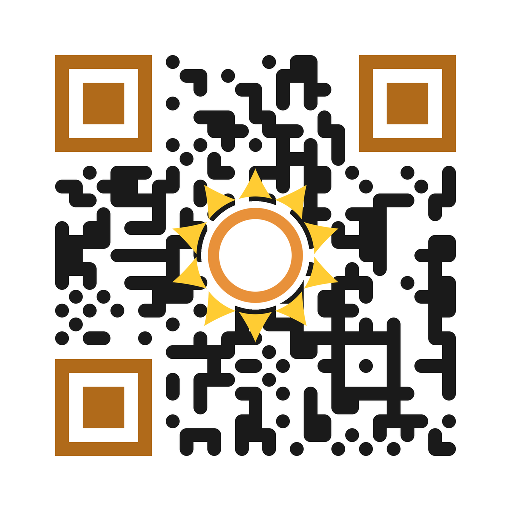 solstone QR code, white ground — encodes solstone.app